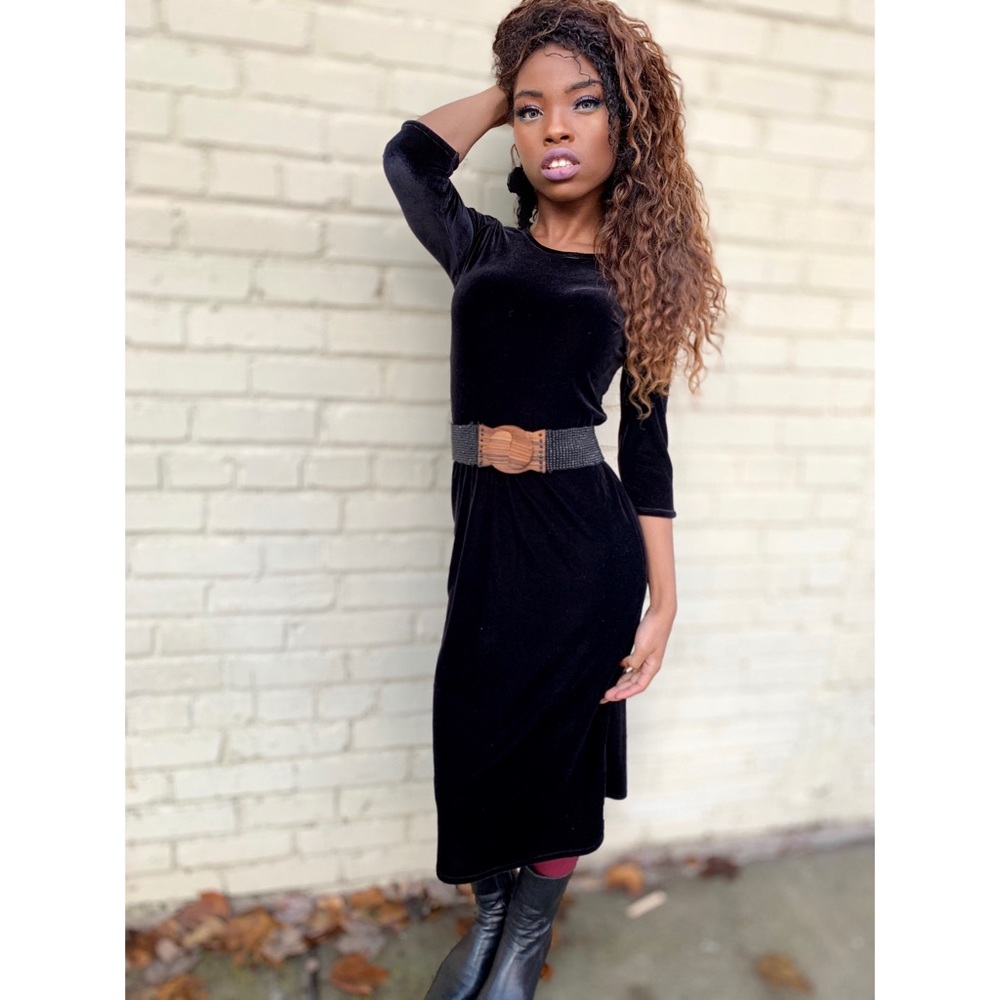Vintage Crushed Velvet Dress (1990)